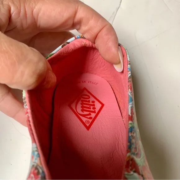 New Oilily Floral Ballet Leather Flats Italian European Shoes Girls US 8.5 EU 25