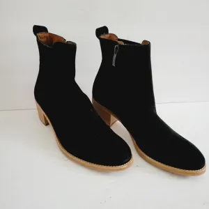 New PAUL GREEN WOMEN SANTE WESTERN COWBOY ITALIAN BLACK SUEDE BOOTS SIZE 7
