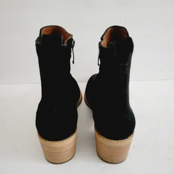 New PAUL GREEN WOMEN SANTE WESTERN COWBOY ITALIAN BLACK SUEDE BOOTS SIZE 7