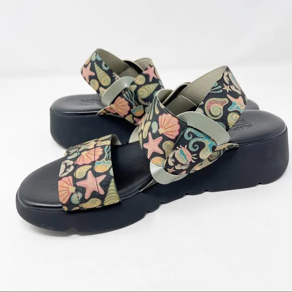 NEW Ron White RAPISARDI EU 38 US 7.5/8 Black Elastic MARETTA Platform Sandals