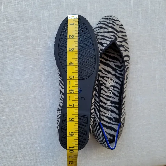 New! Rothy’s sz 8.5 Black White Zebra Ballet Flats Shoes New in Box