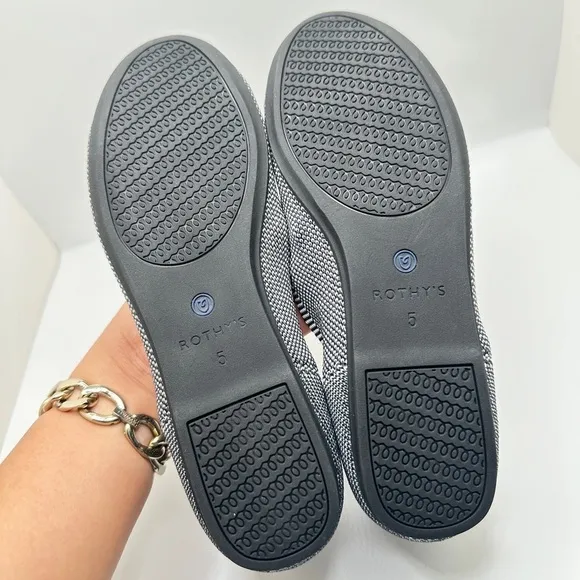 NEW Rothy’s The Flat Round Toe Ballet Flat Shoes Gray Birdeye Women’s Sz 5