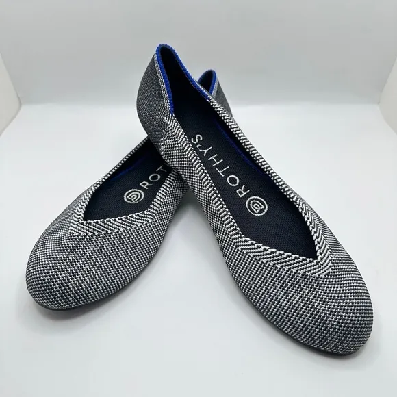 NEW Rothy’s The Flat Round Toe Ballet Flat Shoes Gray Birdeye Women’s Sz 5
