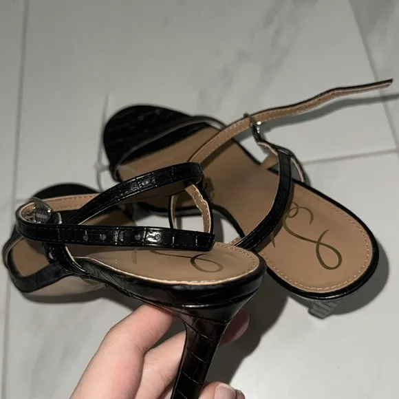 NEW! Sam Edelman Black Doran Strappy Heeled Sandal - Size 8.5