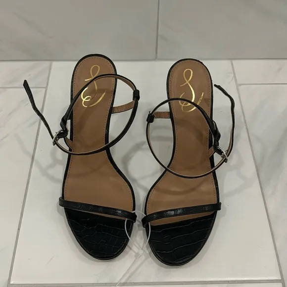 NEW! Sam Edelman Black Doran Strappy Heeled Sandal - Size 8.5