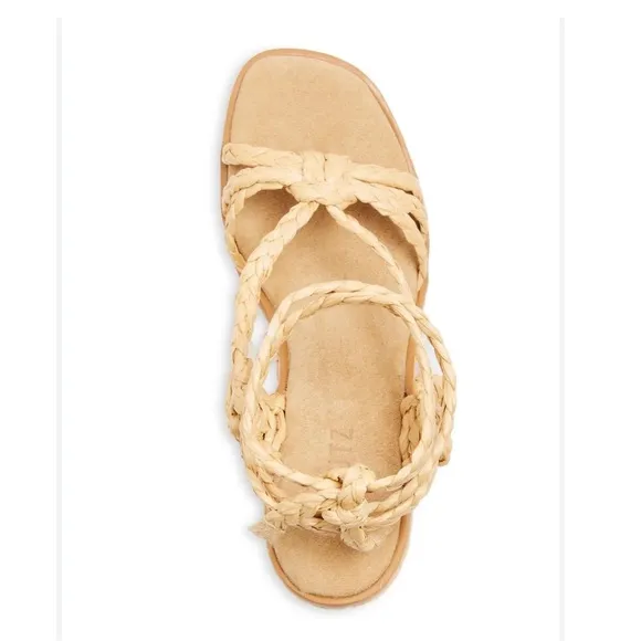 NEW Schutz Revolve* Geissa Platform Wedge Espadrille Sandals Nude, Size 11B $158