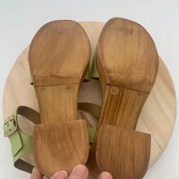NEW Seychelles Manilla Platform Heel Light Green Lime Sandals 8.5