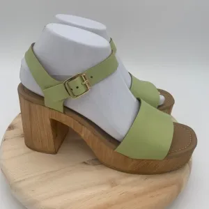 NEW Seychelles Manilla Platform Heel Light Green Lime Sandals 8.5