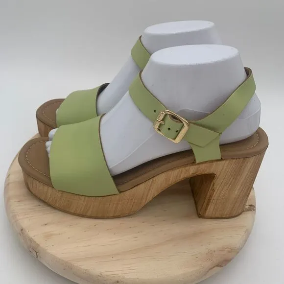 NEW Seychelles Manilla Platform Heel Light Green Lime Sandals 8.5