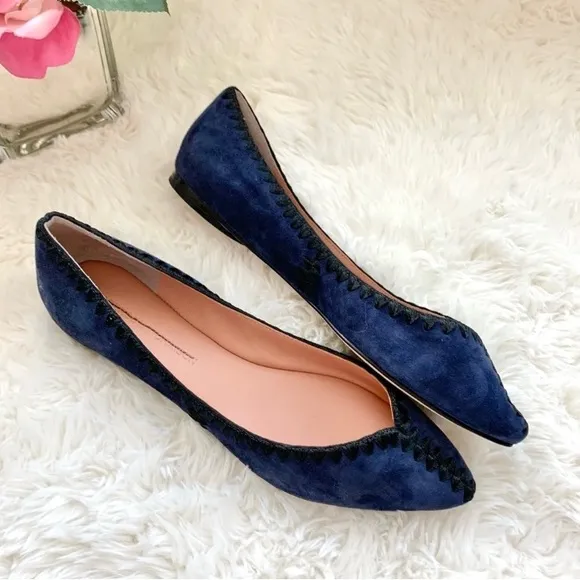 NEW Sigerson Morrison Suede Stitched Ballet Flats NWOB