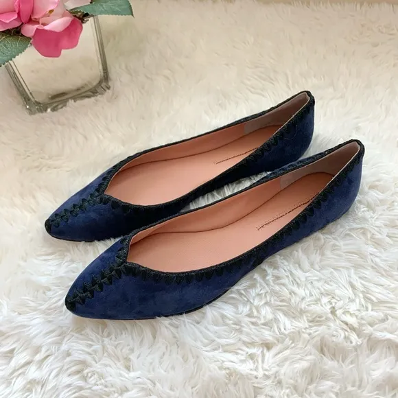NEW Sigerson Morrison Suede Stitched Ballet Flats NWOB