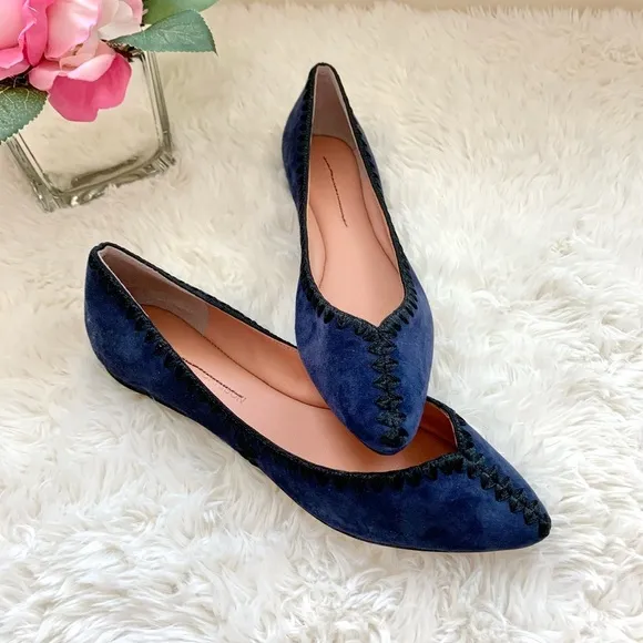 NEW Sigerson Morrison Suede Stitched Ballet Flats NWOB