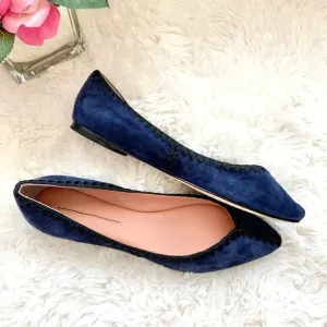 NEW Sigerson Morrison Suede Stitched Ballet Flats NWOB