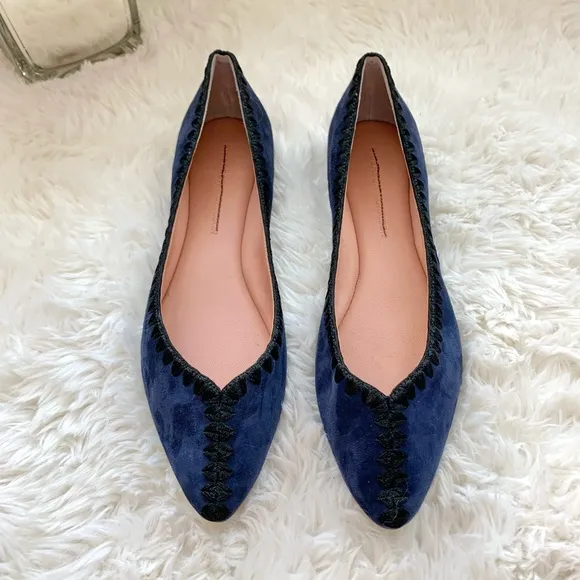 NEW Sigerson Morrison Suede Stitched Ballet Flats NWOB