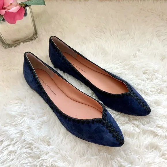 NEW Sigerson Morrison Suede Stitched Ballet Flats NWOB