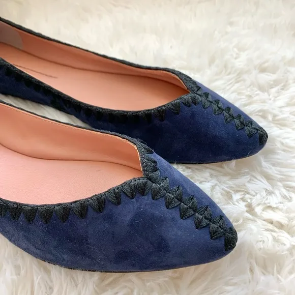 NEW Sigerson Morrison Suede Stitched Ballet Flats NWOB