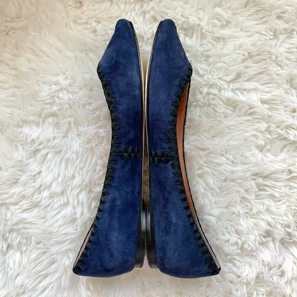 NEW Sigerson Morrison Suede Stitched Ballet Flats NWOB