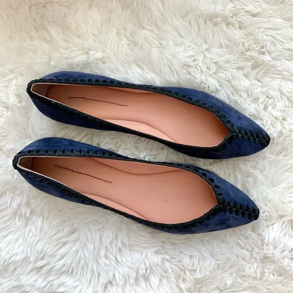 NEW Sigerson Morrison Suede Stitched Ballet Flats NWOB
