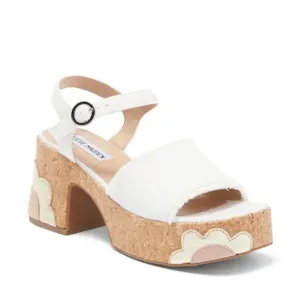 NEW Steve Madden Daysee Frayed Denim Platform Ankle Strap Sandals