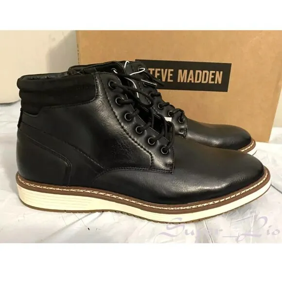 NEW Steve Madden Men's P-Jelen Leather Zip Chukka Boots