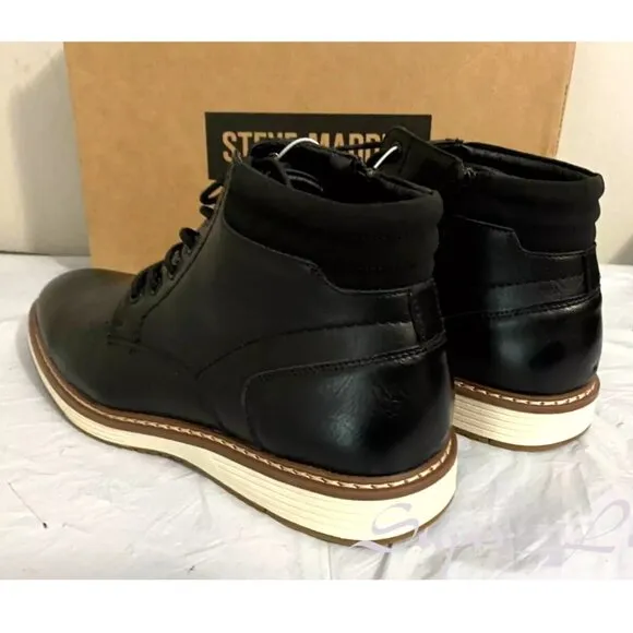 NEW Steve Madden Men's P-Jelen Leather Zip Chukka Boots