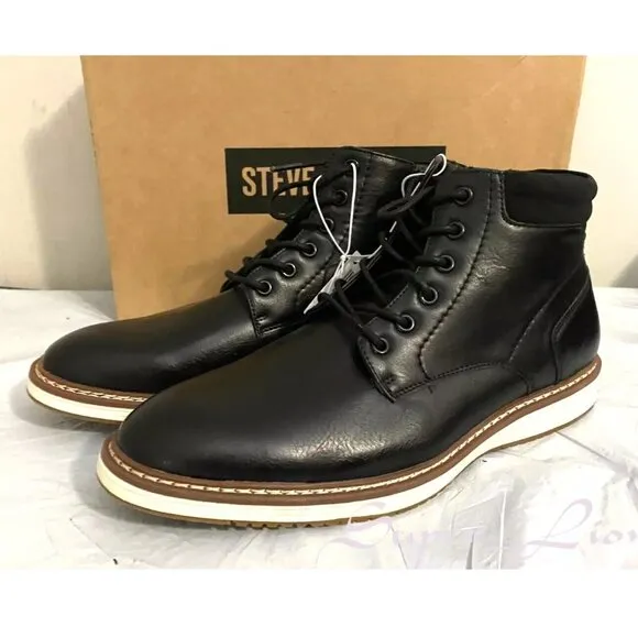 NEW Steve Madden Men's P-Jelen Leather Zip Chukka Boots