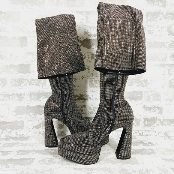 NEW Steve Madden Sultry Studded Platform Over the Knee Boots F611