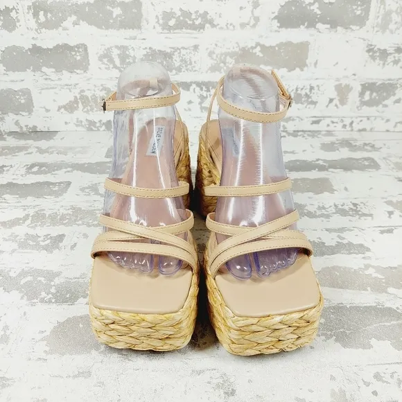 New STEVE MADDEN Women's Belise Strappy Espadrille Platform Sandals D675