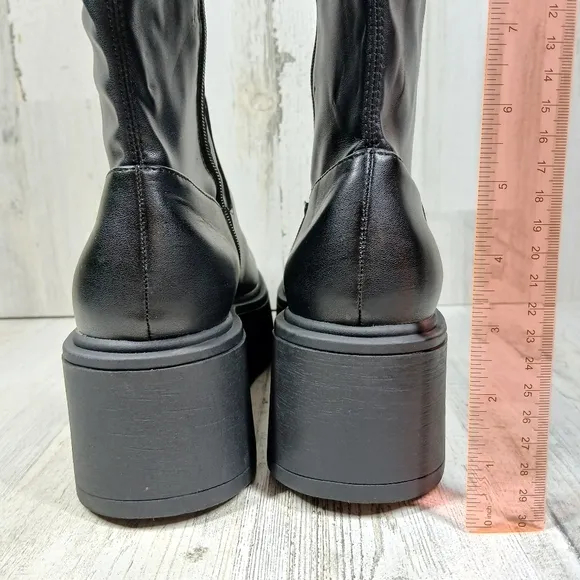 NEW Steve Madden Women's Kiam Black Platform High Boots #1430