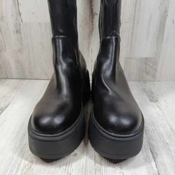 NEW Steve Madden Women's Kiam Black Platform High Boots #1430