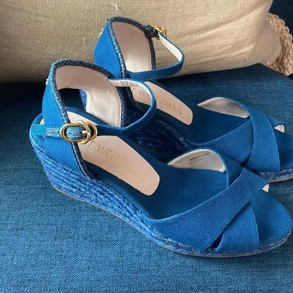 NEW Stuart Weitzman Mirela Espadrille Wedge Sandals 9