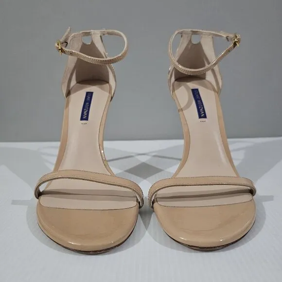 NEW Stuart Weitzman Nudistsong Heel Sandal Tan Leather 10.5
