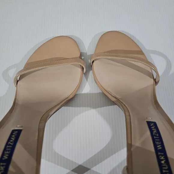 NEW Stuart Weitzman Nudistsong Heel Sandal Tan Leather 10.5