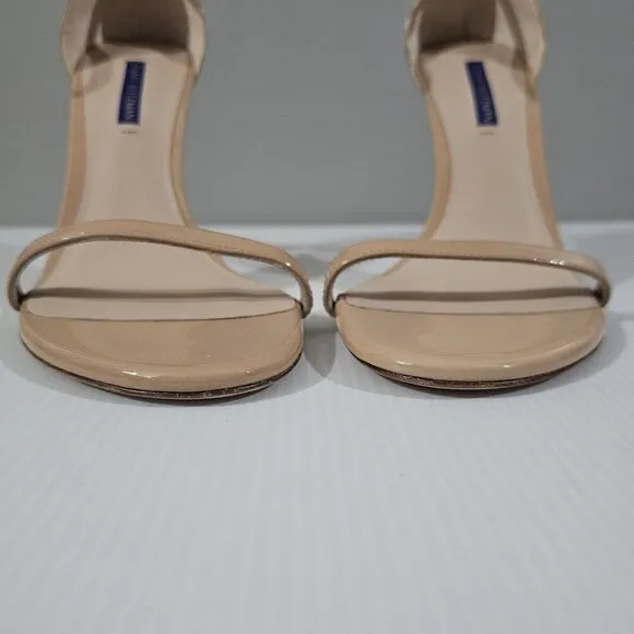 NEW Stuart Weitzman Nudistsong Heel Sandal Tan Leather 10.5