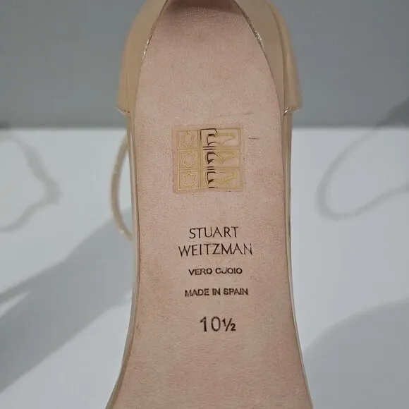 NEW Stuart Weitzman Nudistsong Heel Sandal Tan Leather 10.5