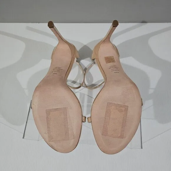 NEW Stuart Weitzman Nudistsong Heel Sandal Tan Leather 10.5