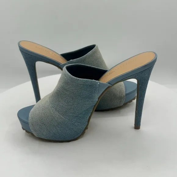 NEW THALIA SODI Cindie Stiletto Slip On Heeled Sandal Size 7 Color Blue MSRP $80