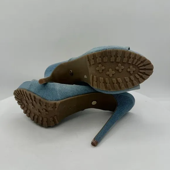 NEW THALIA SODI Cindie Stiletto Slip On Heeled Sandal Size 7 Color Blue MSRP $80