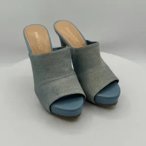 NEW THALIA SODI Cindie Stiletto Slip On Heeled Sandal Size 7 Color Blue MSRP $80