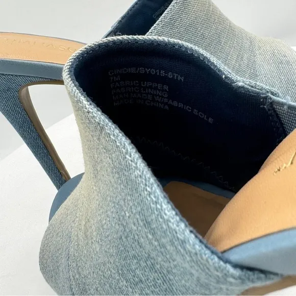 NEW THALIA SODI Cindie Stiletto Slip On Heeled Sandal Size 7 Color Blue MSRP $80