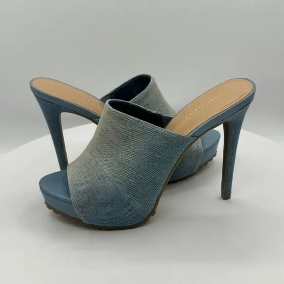 NEW THALIA SODI Cindie Stiletto Slip On Heeled Sandal Size 7 Color Blue MSRP $80