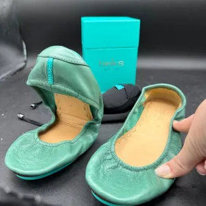 New Tieks Sz 7 Shoes Pacific Green Ballet Slipper Flats w/ Storage and Tote Bags