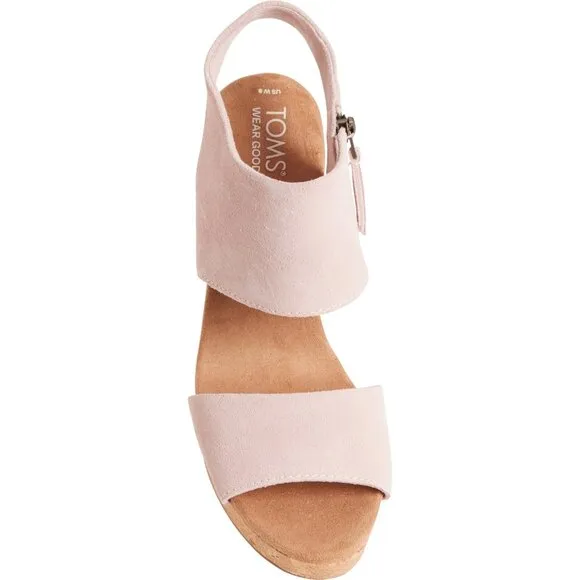 new TOMS Majorca Cork Platform Sandals GENUINE Suede 252 392