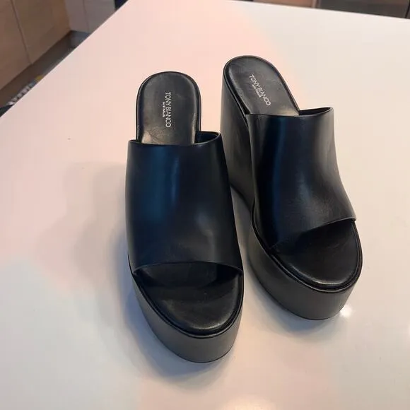 NEW Tony Bianco Black Arlo Round Toe Platform Sole Sandals Size 9