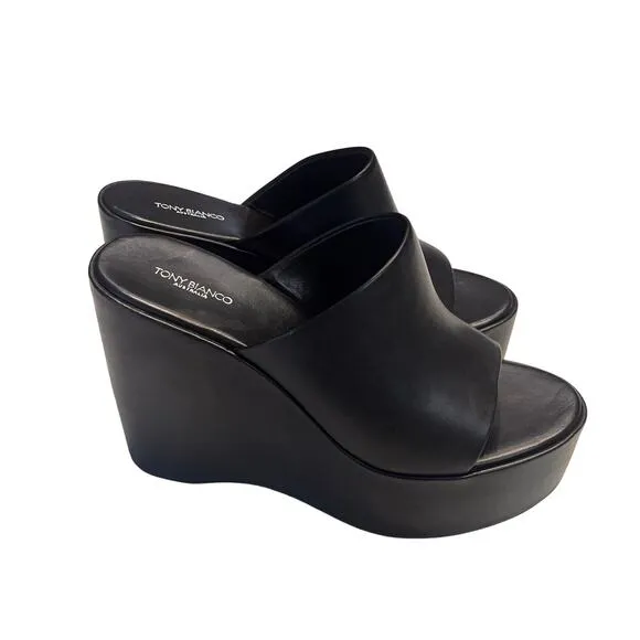 NEW Tony Bianco Black Arlo Round Toe Platform Sole Sandals Size 9