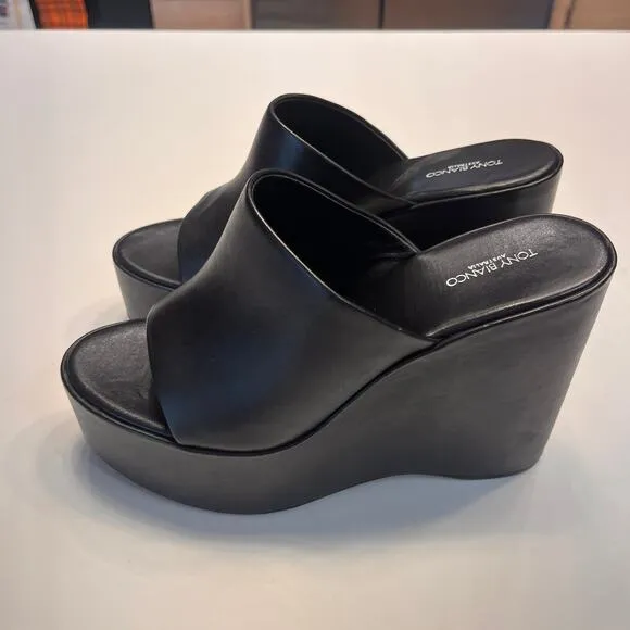 NEW Tony Bianco Black Arlo Round Toe Platform Sole Sandals Size 9