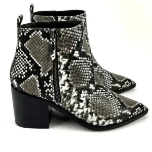 New Treasure &amp; Bond Women Pointed Toe Snake Print Bootie Ankle Boots Shoes US 8