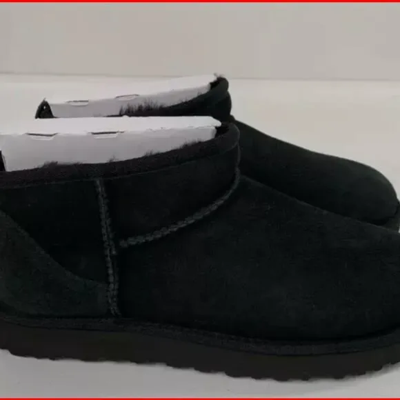 New UGG Women's Classic Ultra Mini Suede Boots Size 8 Black
