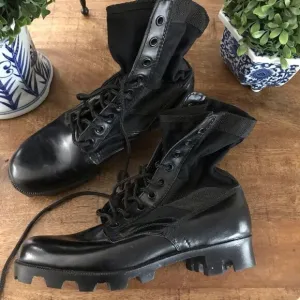 New unworn vintage canvas combat tactical boots 8