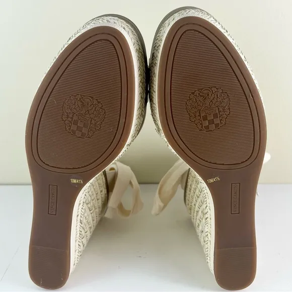 NEW VINCE CAMUTO BEIGE PLATFORM WEDGE SANDALS